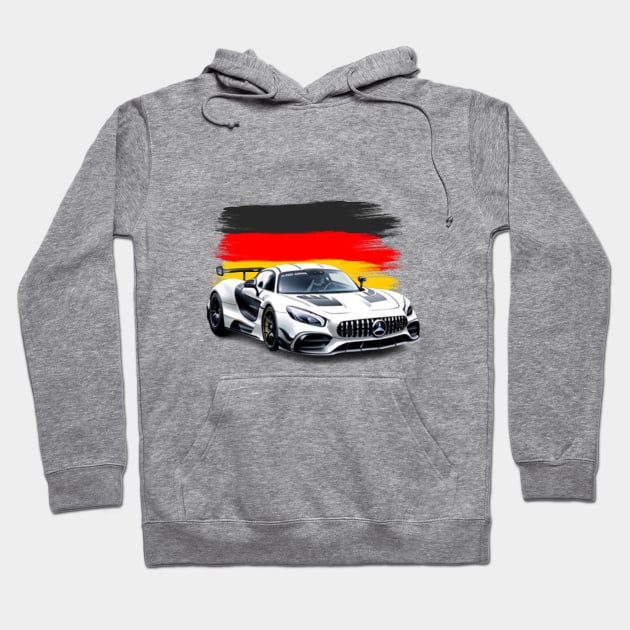 Mercedes Benz amg GT3 with Germany flag Hoodie by Auto-apparel
